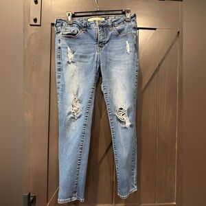 Sara Distressed Skinny Blue Jeans